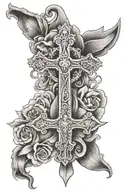 cross with Proverbs 3:5-6 tattoo design idea