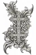 cross with Proverbs 3:5-6 tattoo design idea