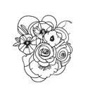 ramos com flores tattoo design idea