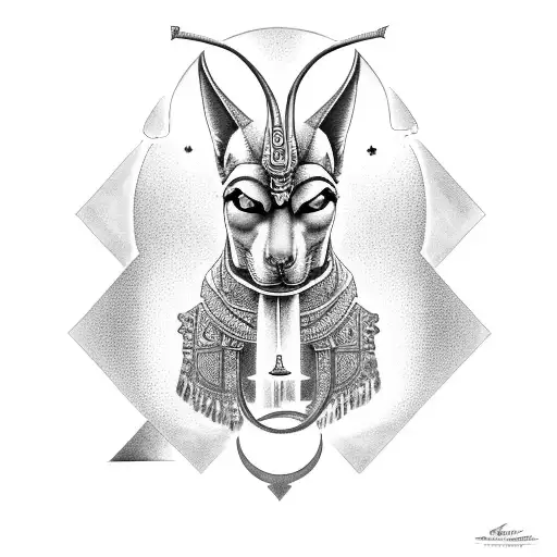 anubis with 3rd eye tattoo design idea