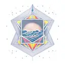 3 different triangles separated, horizontally. the first one containing  a sun, the second a wave and the third the moon tattoo design idea