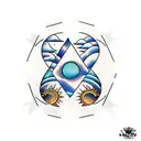 3 different triangles separated, horizontally. the first one containing  a sun, the second a wave and the third the moon tattoo design idea