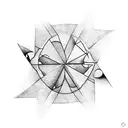 3 different triangles separated, horizontally. the first one containing  a sun, the second a wave and the third the moon tattoo design idea