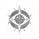 3 different triangles separated, horizontally. the first one containing  a sun, the second a wave and the third the moon tattoo design idea