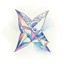 3 different triangles separated, horizontally. the first one containing  a sun, the second a wave and the third the moon tattoo design idea