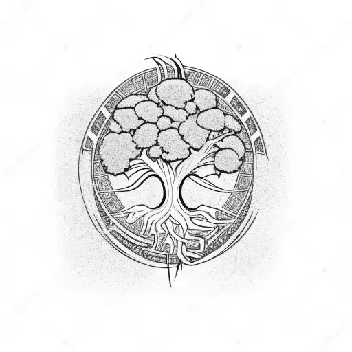 norse yggdrasil tree with 2 large ravens. Arm tattoo tattoo design idea