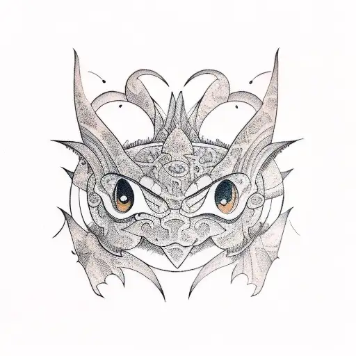 Japanese "Bat" Tattoo Idea BlackInk AI