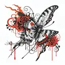 Medusa,semi colon,butterfly,neda tattoo design idea