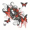 Medusa,semi colon,butterfly,neda tattoo design idea