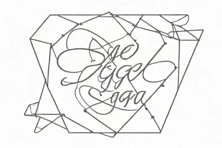 text with childs name "Saga" and Ilse" tattoo design idea