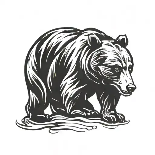 Bear Image: Opt for a solid, stylized bear silhouette. Traditional tattoo style often features animals in a bold and ico tattoo design idea