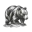 Bear Image: Opt for a solid, stylized bear silhouette. Traditional tattoo style often features animals in a bold and ico tattoo design idea