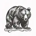 Bear Image: Opt for a solid, stylized bear silhouette. Traditional tattoo style often features animals in a bold and ico tattoo design idea