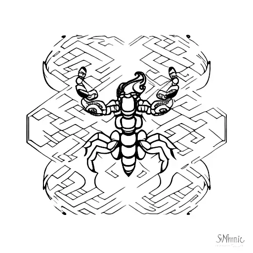 Scorpio with the numbers 0,2,3,9 tattoo design idea