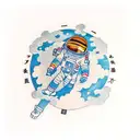 astronaut tattoo design idea