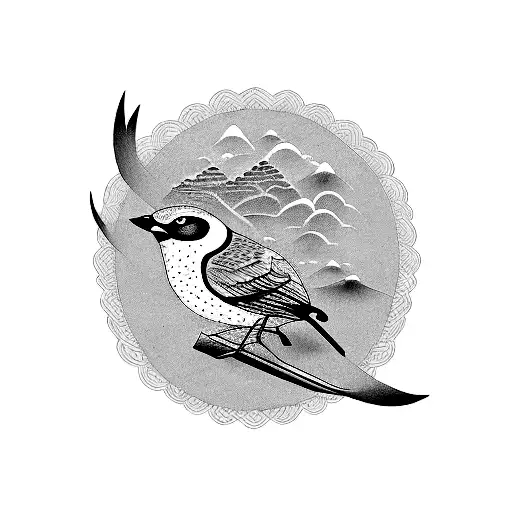 pájaro de un solo ala tattoo design idea