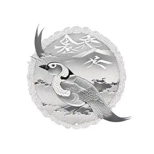 pájaro de un solo ala tattoo design idea