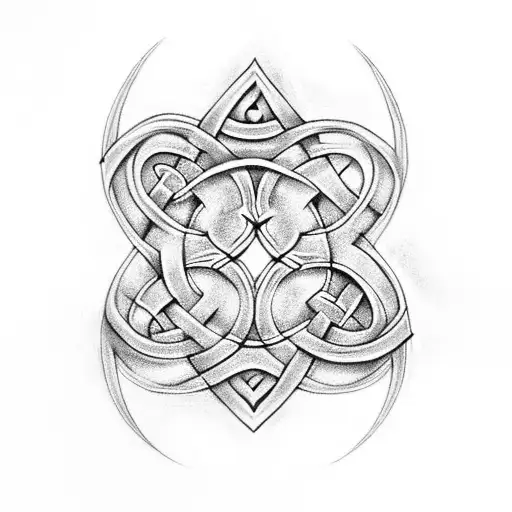 Celtic trinity knot shamrock tattoo design idea