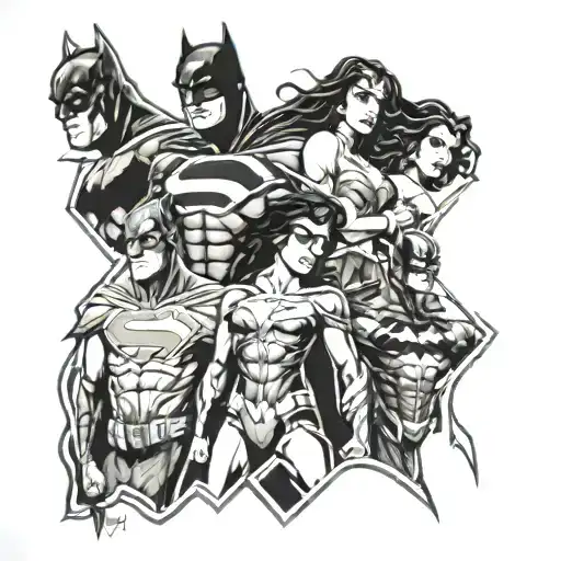 justice league dc tattoo design idea