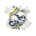 Handshake with skeleton arm tattoo design idea