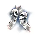 Handshake with skeleton arm tattoo design idea