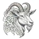 goat head tattoo design idea