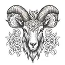 goat head tattoo design idea