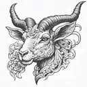 goat head tattoo design idea