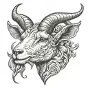 goat head tattoo design idea