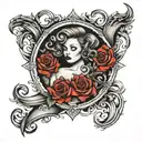 INSERT HERE vertical tattoo in a sensual and provocative and slutty style tattoo design idea