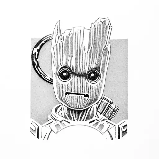 baby groot, Batman logo, autobot logo, Thor hammer, 007, halo master chief, ghostbuster logo tattoo design idea