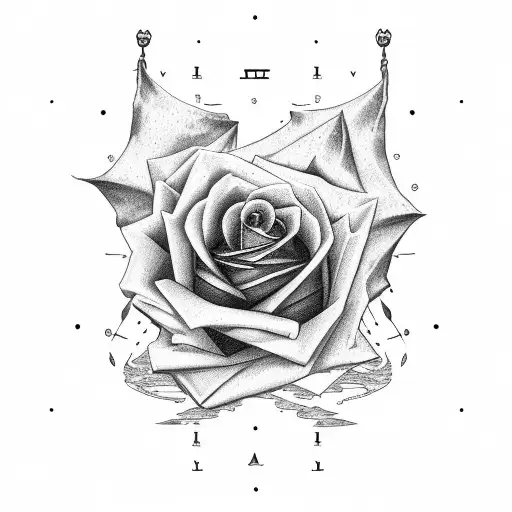 rose and Israel map with air plane tattoo design idea