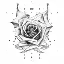 rose and Israel map with air plane tattoo design idea