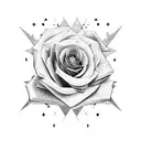 rose and Israel map with air plane tattoo design idea