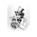 mad hatter tattoo design idea