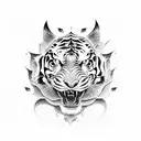 Dragon roses tiger tattoo design idea
