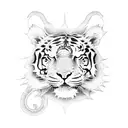 Dragon roses tiger tattoo design idea