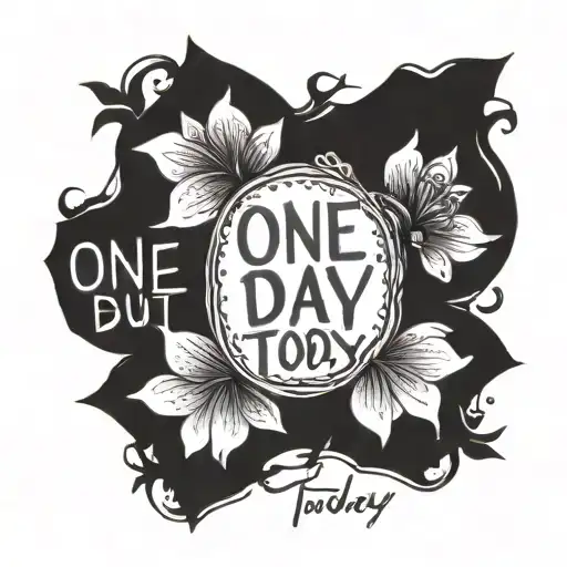one day but not today written tattoo design idea