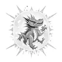 tiny dragons flying  with sparkles scattered around tattoo design idea