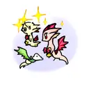 tiny dragons flying  with sparkles scattered around tattoo design idea