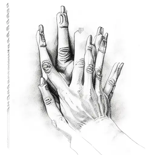 prayer hand  tattoo design idea