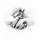 prayer hand  tattoo design idea