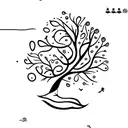 A playful design of a rum and coke bottle morphing into a whimsical tree with birds perched on its branches, symbolizing the client's love for both nature and their favorite drink tattoo design idea