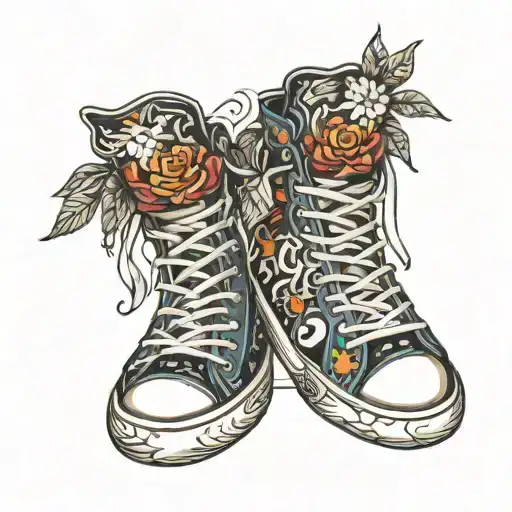 sneakers tattoo design idea