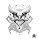 gemini star sign, eagle tattoo design idea