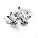 gemini star sign, eagle tattoo design idea