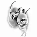 gemini, astrology, wallabie, emu, eagle tattoo design idea