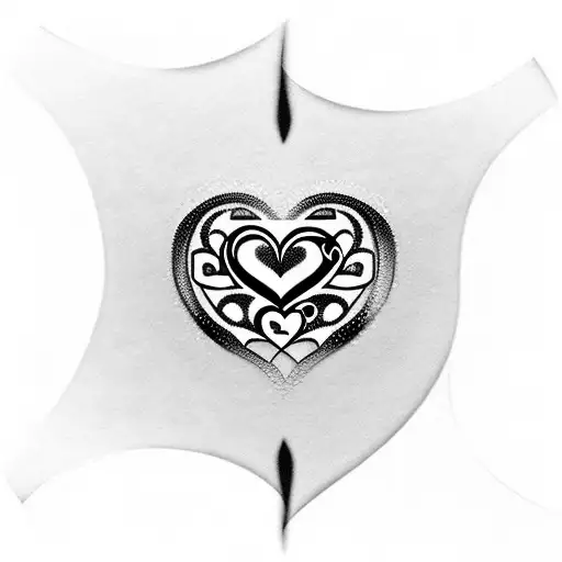 under belly button tattoo with hearts tribal tattoo design idea