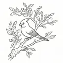 cockatiel and juniper tree tattoo design idea