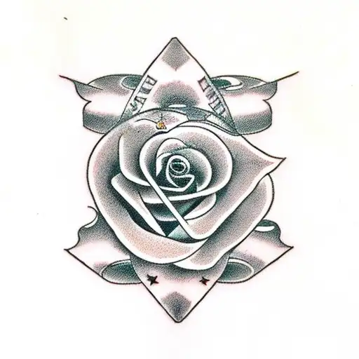 march 4th 2006 in Roman numerals with a rose at both ends tattoo design idea